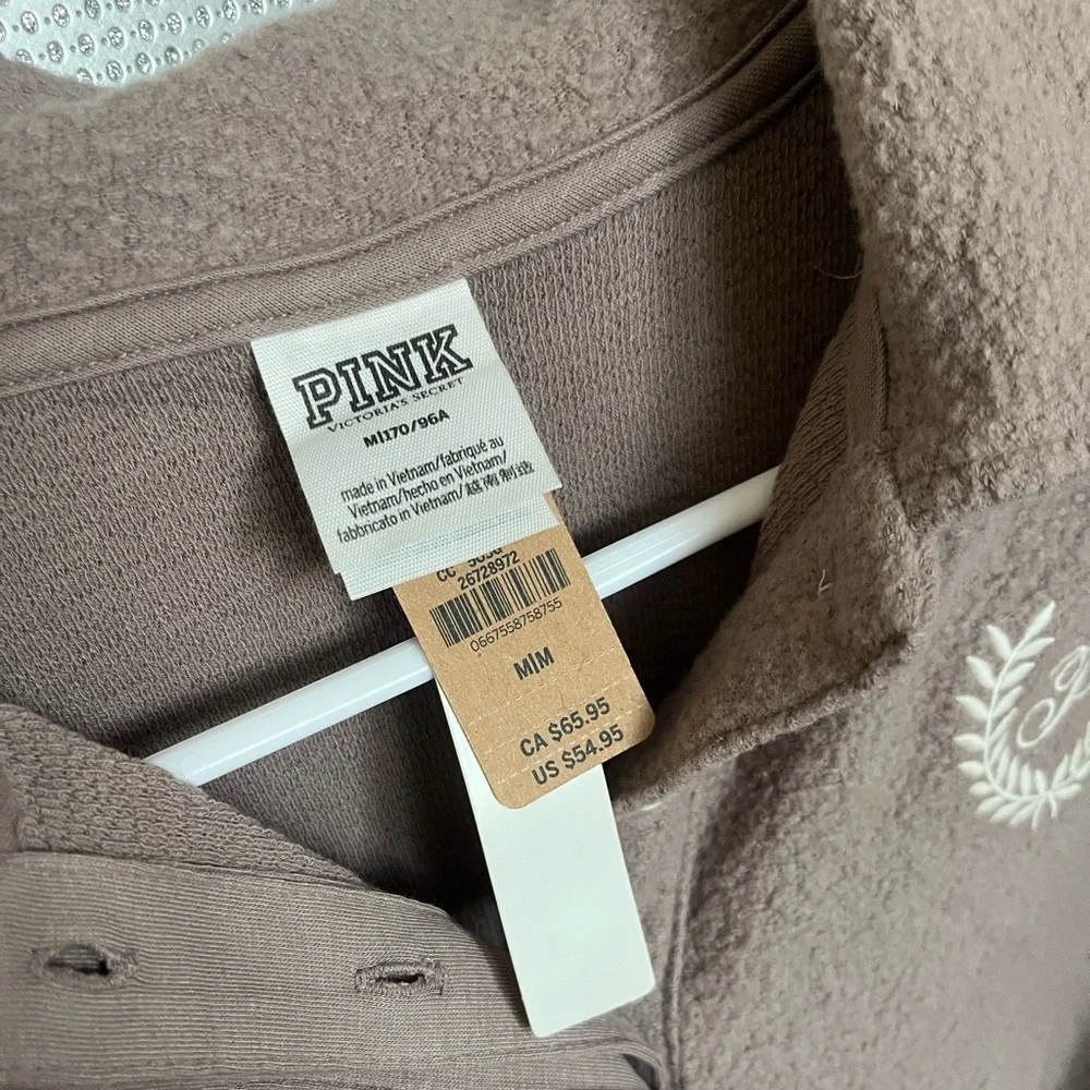 PINK Victoria’s Secret fleece crop sweatshirt - Picture 4 of 7